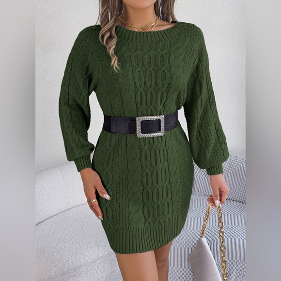 Winter Bliss Cable Knit Sweater Dress - Picture 2 of 4